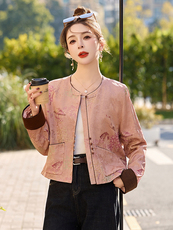 辰子CICY【国色芳华】新中式国风提花短外套盘扣新年上新2.13，女装短外套，依如秀(原杭风阁)