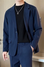 2024秋冬新款男士轻熟风休闲西服男单西潮牌港风韩版潮流毛呢外套，男装西服，星座505-2（原电商A260-1)