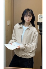 韩系假两件条纹衬衫氛围感休闲时髦个性时尚上衣HY921TP48控88，男装衬衫，电商A102B