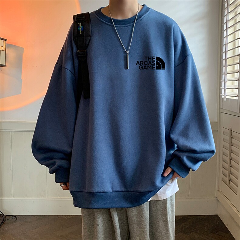 圆领卫衣男大码加厚加绒长袖t恤男S6232-P28加绒款-P33,男装卫衣,电商A040