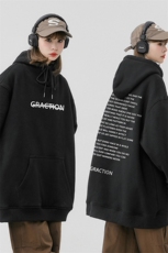 中性风23新款秋季时尚百搭字母印花连帽卫衣W2025P40控58，男装卫衣，A247A