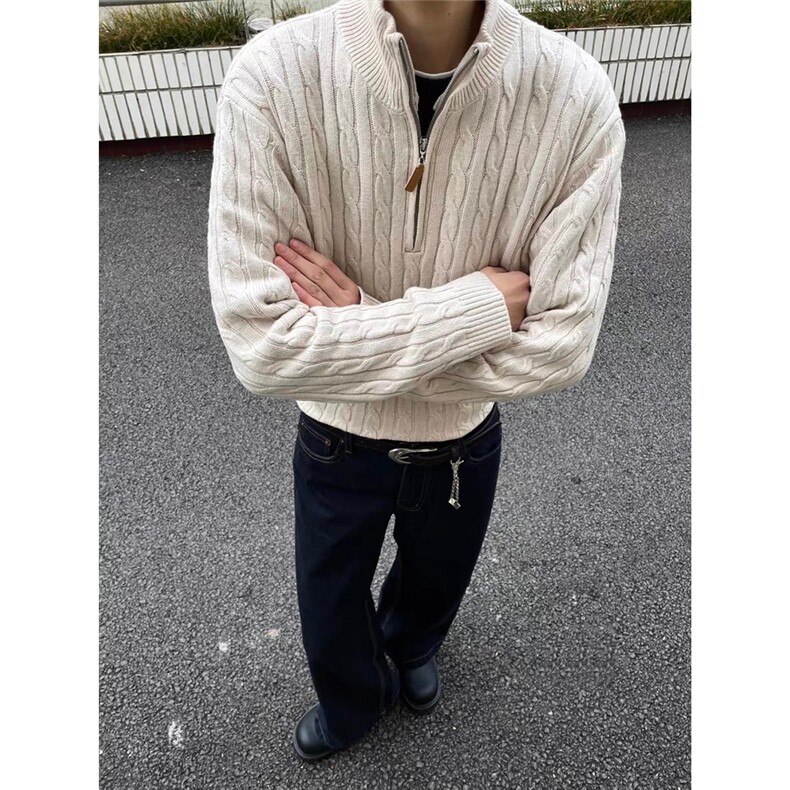 老钱风毛衣拉链501-1-M1212-P65,男装针织衫/毛衣,星座501-1