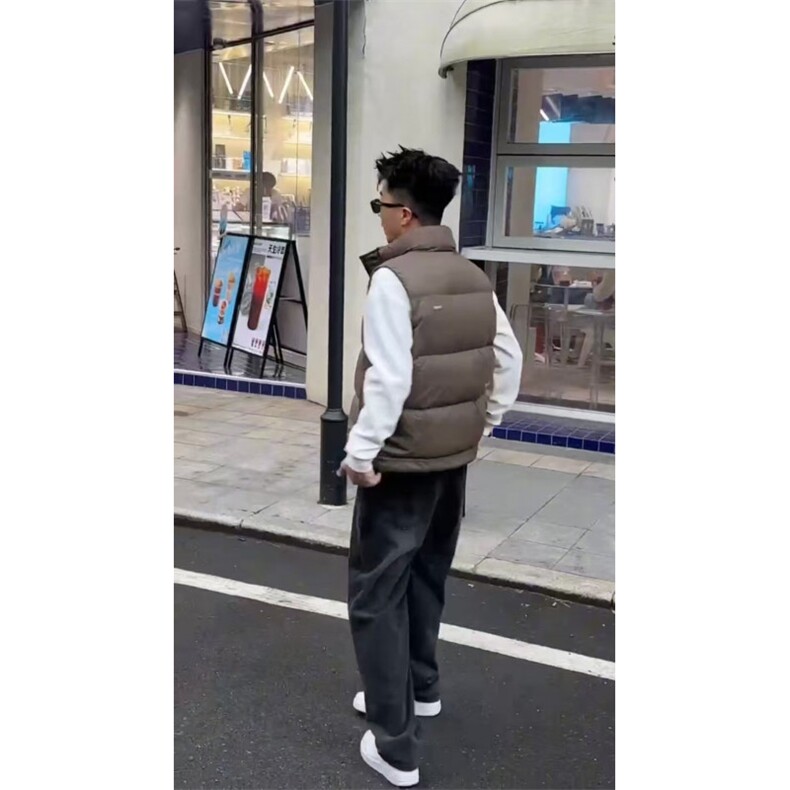 休闲立领羽绒马甲印花潮男流行时尚高级羽绒马甲313B-TM928-P75,女装马甲,星座313B