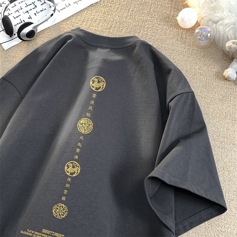 已做版权新中式宽松潮牌潮T恤嘻哈风短袖T00-P28,男装T恤,星座205-5