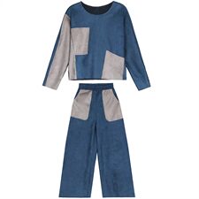 2021春季舒适潮流休闲时尚女款麂皮绒百搭套装/套裙，女装套装/套裙，天丝秀