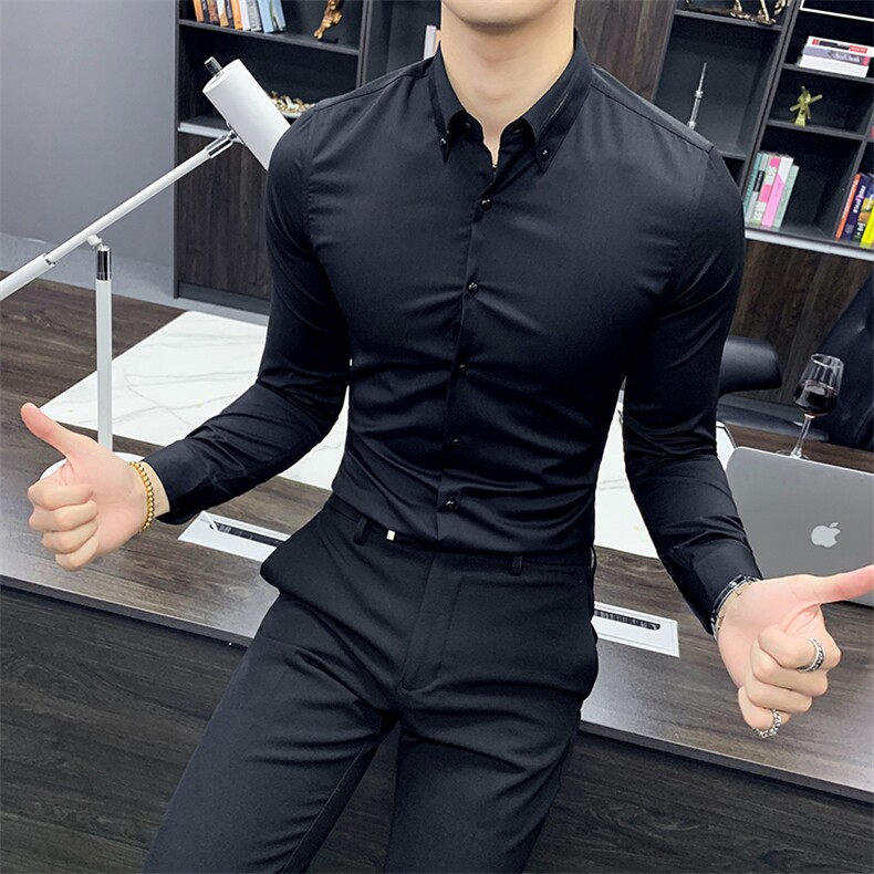 2021春装英伦风衬衫男长袖衬衣韩版修身款A470-CS41,男装衬衫,电商A207