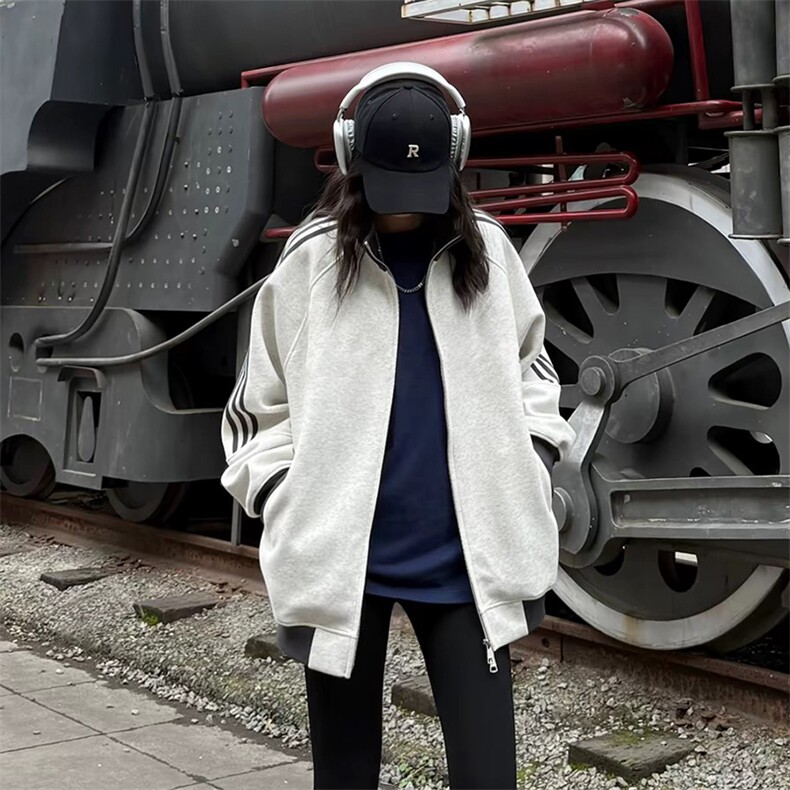 抖音得物高品质美式高街重磅结构设计拼接织带立领卫衣外套CM42，男装卫衣，电商A486