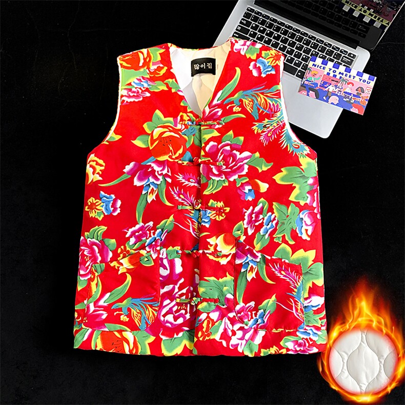 MJ203秋冬东北大花盘扣马甲大码男女装学生青少年棉衣坎肩潮背心,男装背心/马甲,星座115A-1