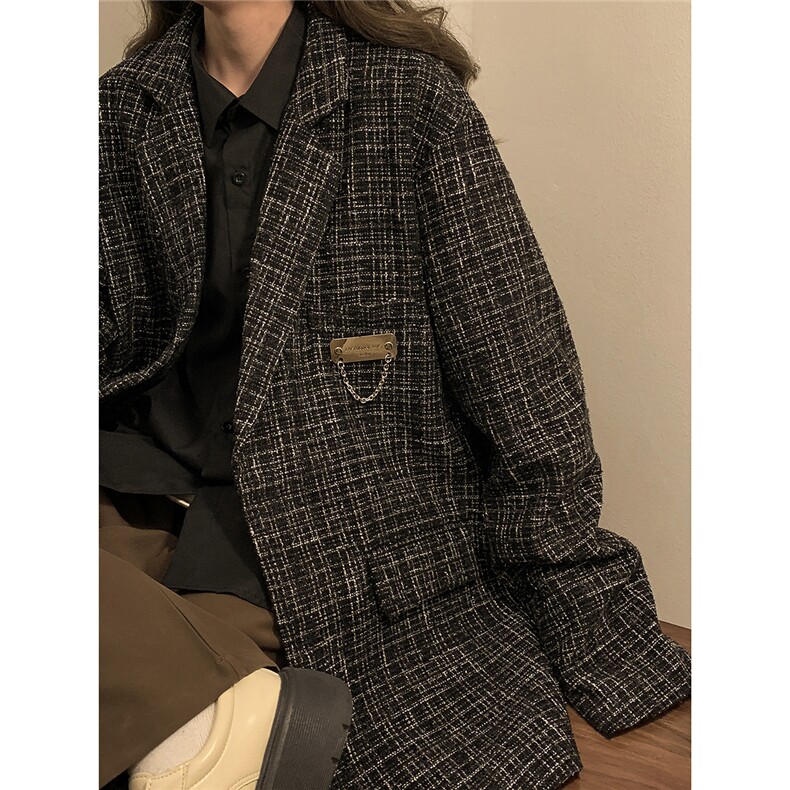 小香风中性风黄底西装女西服男大码西服女外套女XF8746P95控128,女装西装,星座226-2