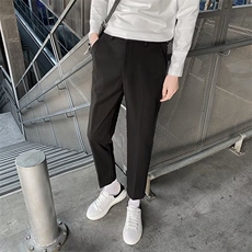 轻熟风西装裤子秋冬毛呢西裤直筒修身休闲裤男士九分裤加绒款M4，男装休闲裤，星座1116A-2（原606A-1）