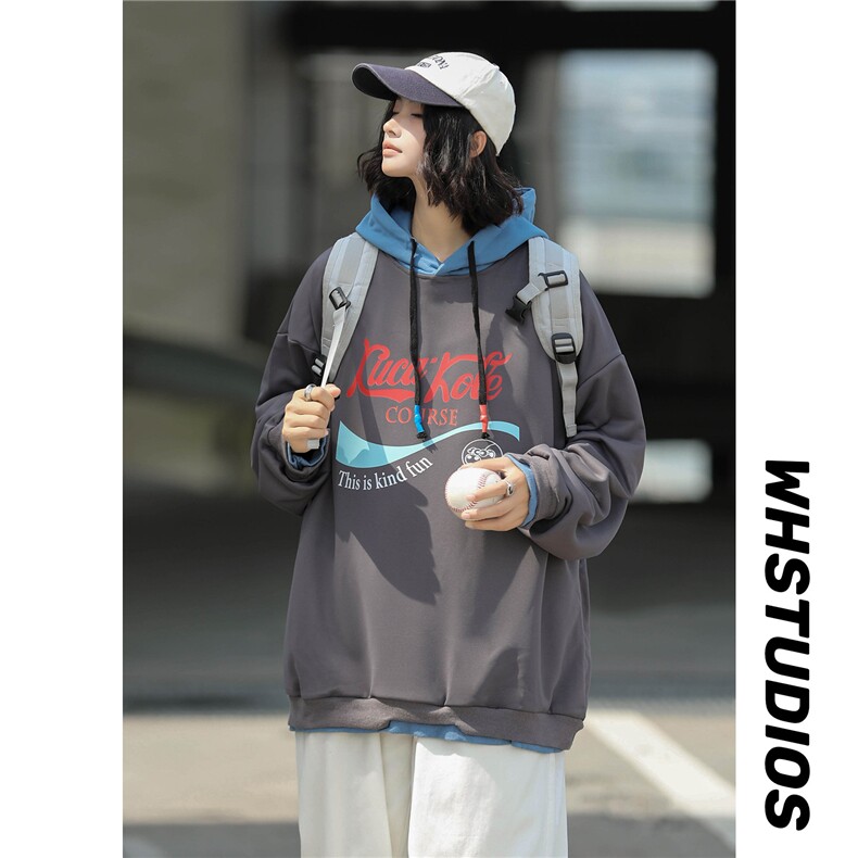 露营琛 电商A088-WM1002-P55 100聚酯纤维 秋宽松大码休闲卫衣图片