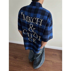 钉珠衬衫 蓝色 红色 橘色M到3XL 2025年高街cityboy 311 P55图片