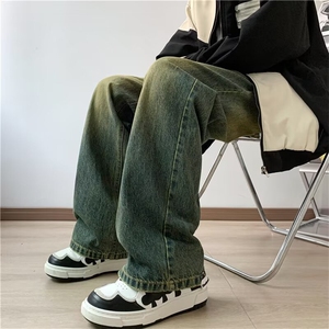 美式高街牛仔裤男韩版潮流染黄泥2024春季新款ins长裤RK1310-P43图片