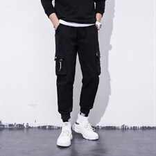 冬季ins多口袋工装裤男加绒加厚大码束脚休闲裤716-p35加绒40,男装休闲裤,星座1008-1
