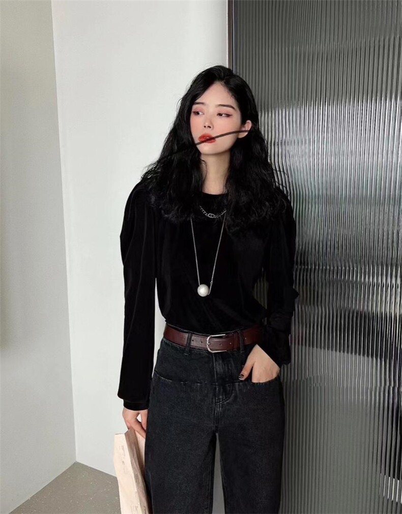 【现货】丝绒项链上衣，其它，色调轩