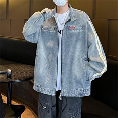 CR9659-P73美式复古水洗牛仔夹克男女春秋潮街头嘻哈上衣外套，男装夹克，电商C233