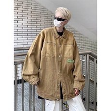 渐变做旧牛仔外套男女春季美式复古vibe工装夹克潮牌痞帅宽松上衣，男装夹克，星座506A