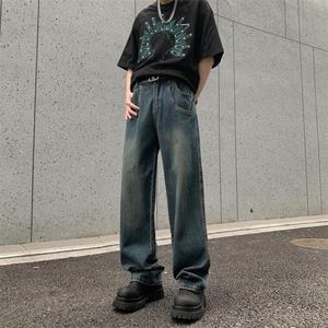 美式高街小众牛仔裤男 个性百搭休闲裤G9628/P55控价78图片