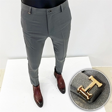 春季西裤男修身直筒高级感商务休闲裤男士裤长裤915九分9159—P55，男装西裤，电商B368