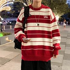 美式圆领毛衣男慵懒风休闲针织衫R3128P48，男装针织衫/毛衣，星座1116-2