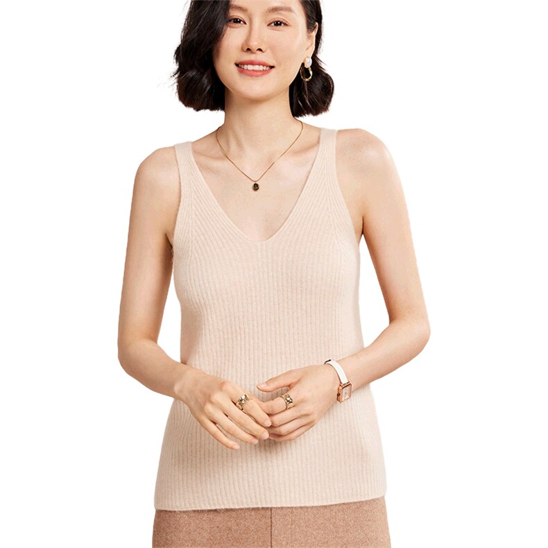女士十二针一线抽条背心秋冬打底30%,女装背心吊带,名驰羊绒