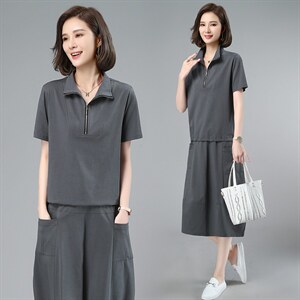 新款减龄时尚短袖卫衣休闲运动套装，,女装运动套装,涵誉