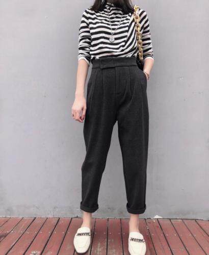 韩版呢子磨毛休闲裤，女装休闲裤，1+1 MAIN ROAD