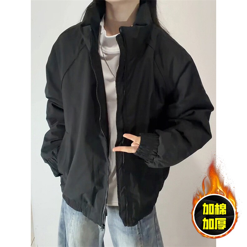 现货美式高街休闲棉衣夹克三防立领纯色户外工装加厚棉服外套,男装夹克,电商A486