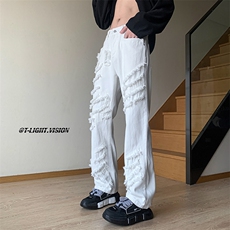 B221美式ins高街暗黑小众情侣个性款休闲牛仔裤LK23051-P65控88，男装牛仔裤，电商B221