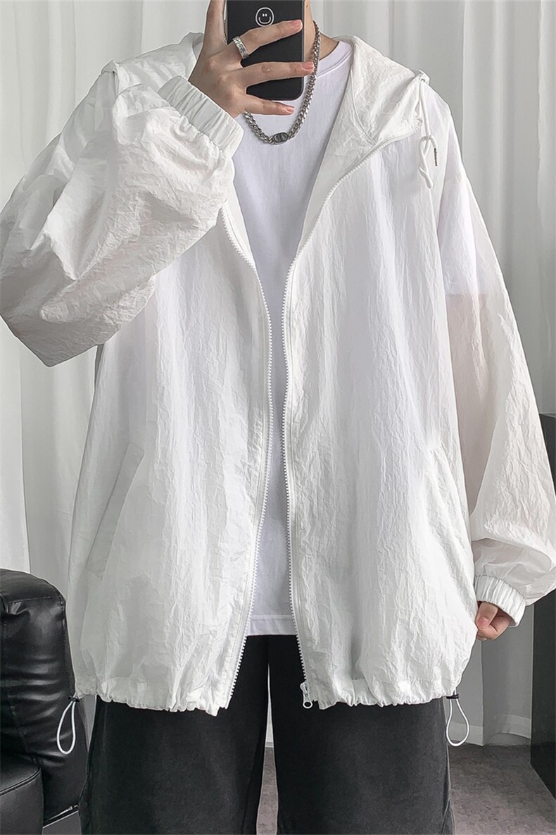 F3043/P45夏季防晒衣连帽纯色薄款外套夹克情侣男女中性风防晒服,男装夹克,电商A141
