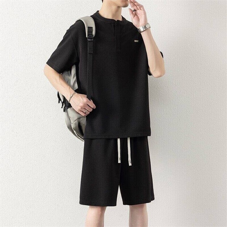 TZ25315-特P60运动服套装男士夏季休闲短袖短裤大码男生酷帅,男装牛仔裤,电商D310B