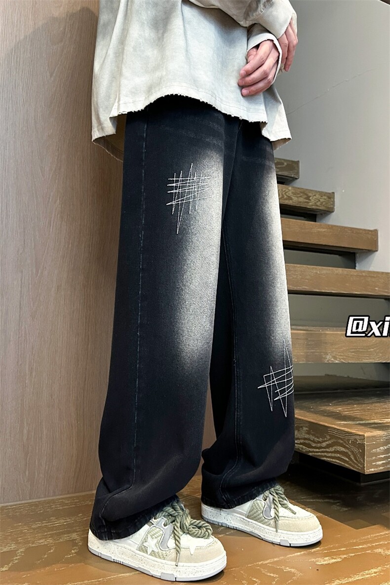 XZ616秋季新款水洗渐变设计感明线牛仔长裤TY1062特P40控78,男装休闲裤,星座512A（原616）
