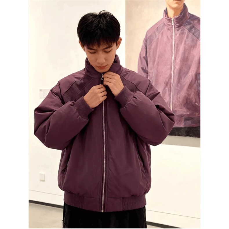 高品质春装新款老钱风美式高街解构立领棒球服飞行夹克潮休闲外套,男装夹克,电商A443