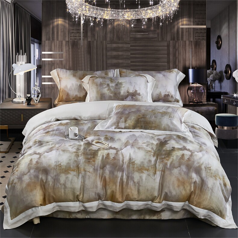 新品100支天丝印花床盖四件套，床品套件，一起卖家纺