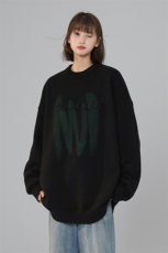 M8176/P65冬季字母圆领毛衣潮流宽松针织衫港?大码印花美式毛衣，女装针织衫/毛衣，电商A141