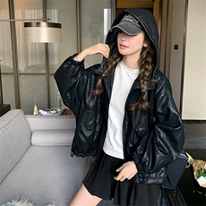 2026春款【有货】连帽皮衣B109-9308-155-238，女装短外套，2B109