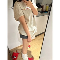 万针全刺绣工艺抖音得物高品质260克重磅纯棉双纱美式高街短袖T恤，男装T恤，电商A486