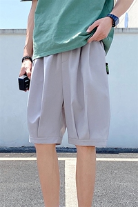 A125-6601-P20 冰丝加大码港风男士五分休闲裤百搭潮流宽松休闲图片
