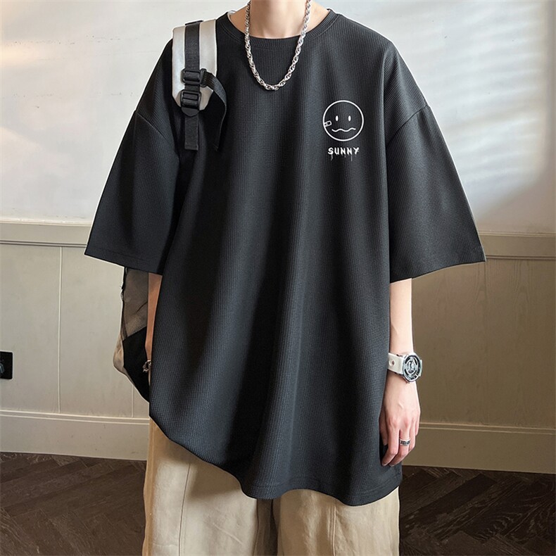 华夫格t恤男短袖男大码五分袖酒店风HT73072-P22,男装T恤,电商A040