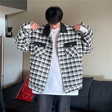 A450-JK1208-P130控价188编制感小香风PU皮外套，男装夹克，电商A450
