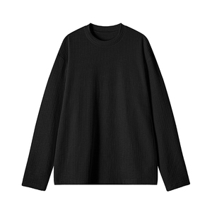330g高克重提花肌理感长袖宽松时尚T恤上衣男T24503-特P40控78图片
