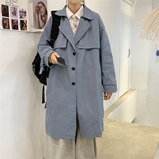 港风模特中性风男士大码中长款风衣女外穿大衣insFY91P115限138，男装风衣，电商A089-1