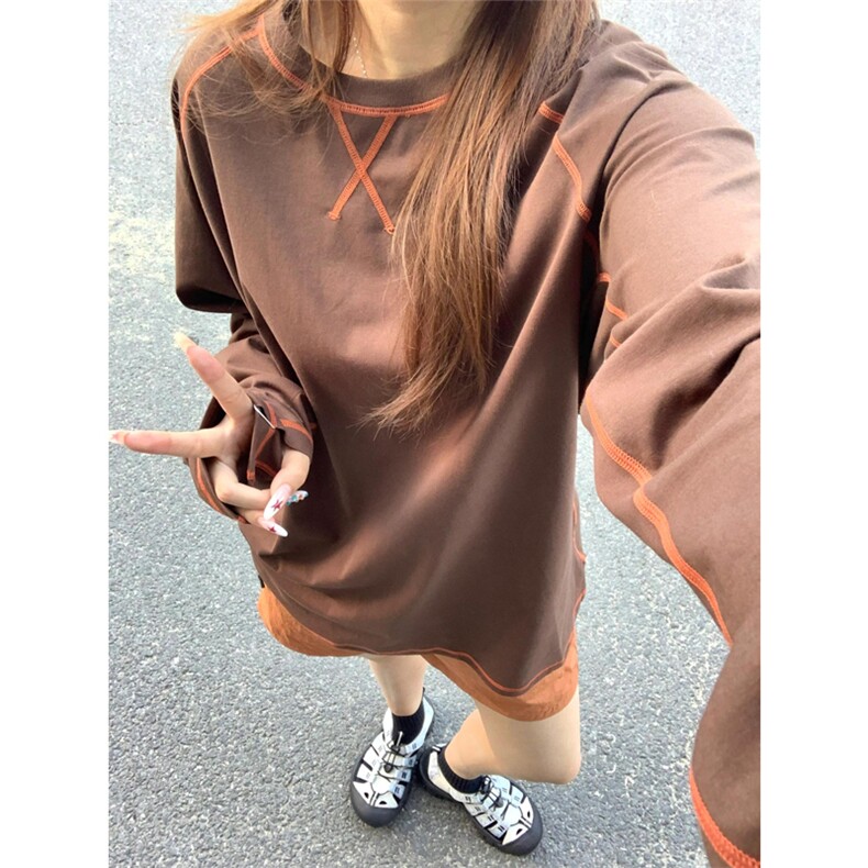 高品户外情侣登山健身运动撞色线插肩袖T恤打底衫男女A790-P55,男装T恤,星座1505