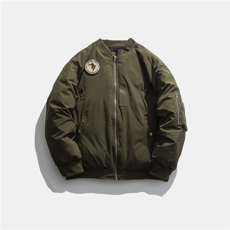 ZM070-P140工装风美式贴标刺绣装饰飞行服棒球服棉衣男,男装棉衣,星座1408-1
