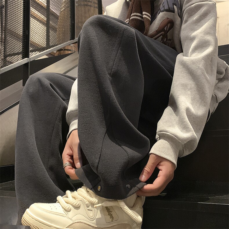 秋冬新款毛呢纽扣休闲裤大码M~5XLXZ604-KG69-P50控68,男装休闲裤,星座604