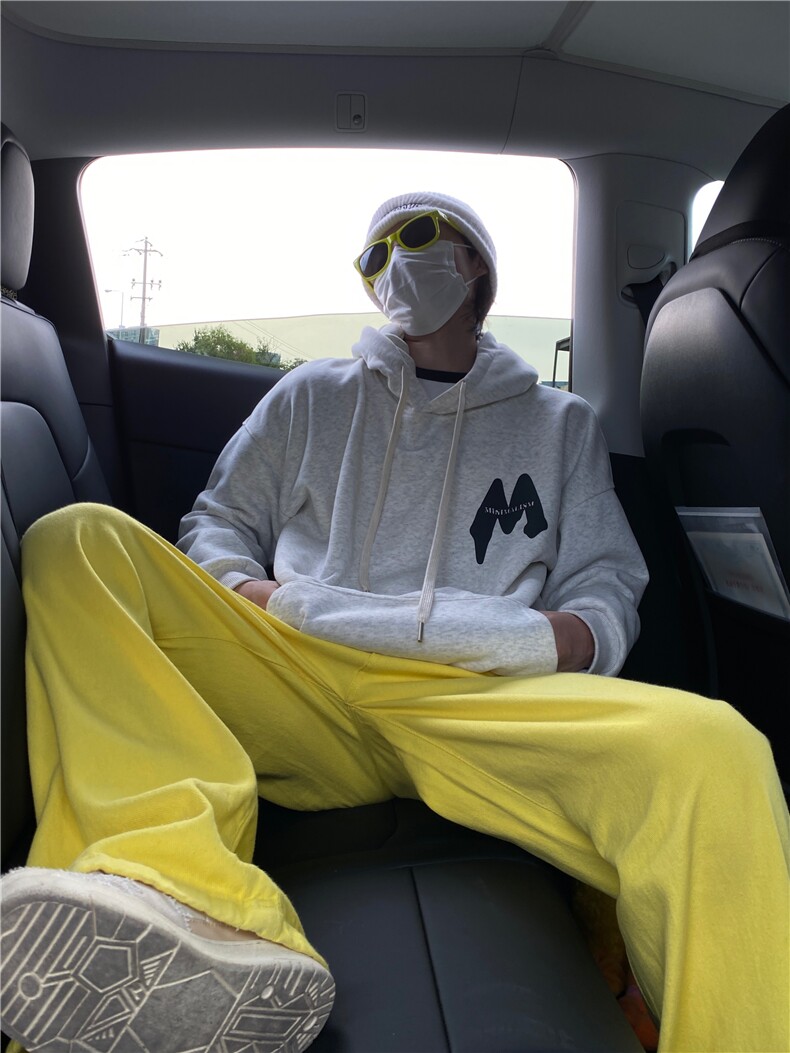 多巴胺穿搭黄色休闲裤宽松裤子男KZA413-P55,男装休闲裤,星座1007（原301D）