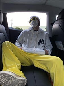 多巴胺穿搭黄色休闲裤宽松裤子男 KZA413-P55图片