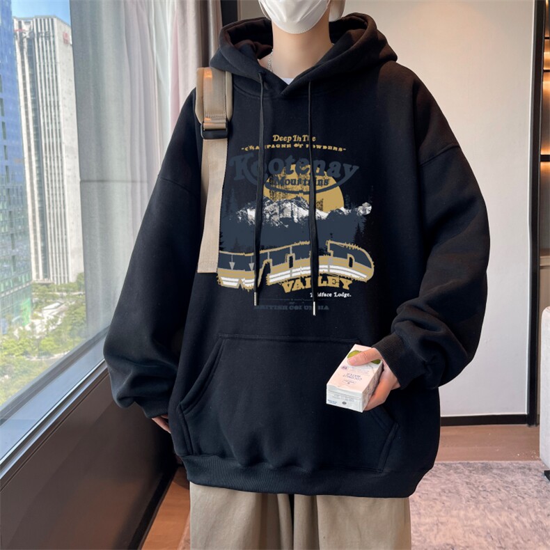 秋款美式重磅华棉男士宽松连帽卫衣XZ310B-W113-P50加绒P60,男装卫衣,星座310B