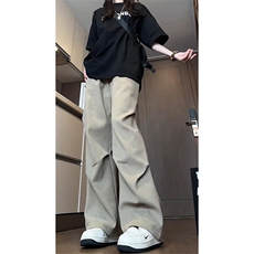 量优供视频秋冬加厚灯芯绒休闲裤半松紧伞兵裤K841特P45控68，男装休闲裤，电商A309