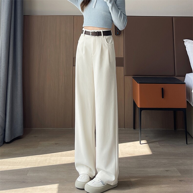 胖mm大码欧棉绒黑色阔腿裤女显瘦宽松梨形身材直筒窄版长裤子,女装休闲裤,云美莎专业女裤-全店现货